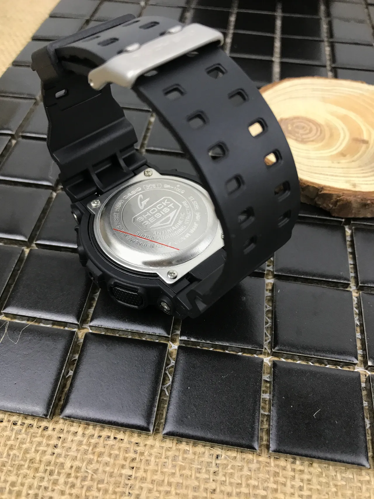 Casio G-Shock GA-100 Negro Azul Mate Resina Construcción Audaz Analógico-Digital Híbrido Cara Reloj 7