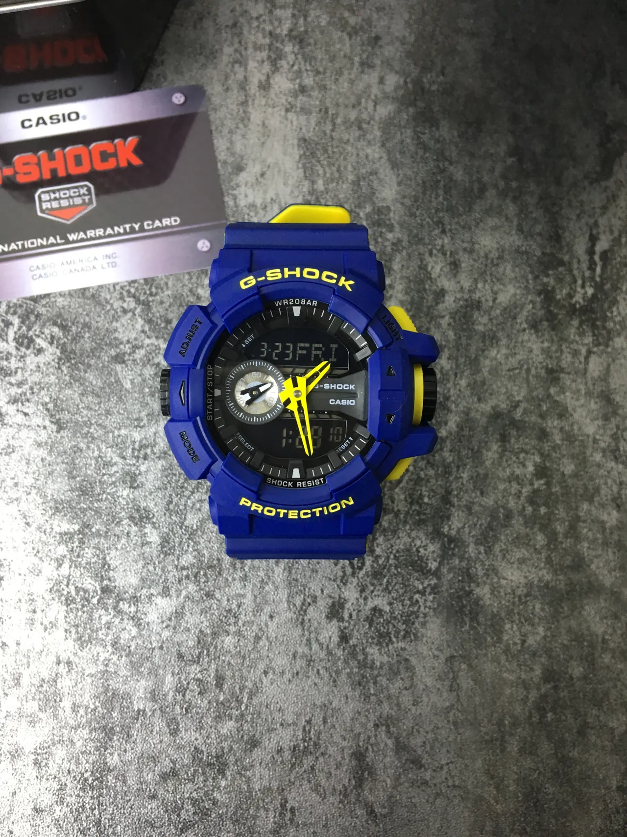 Casio G-Shock GA-100 Blue and Yellow Sports Watch 2