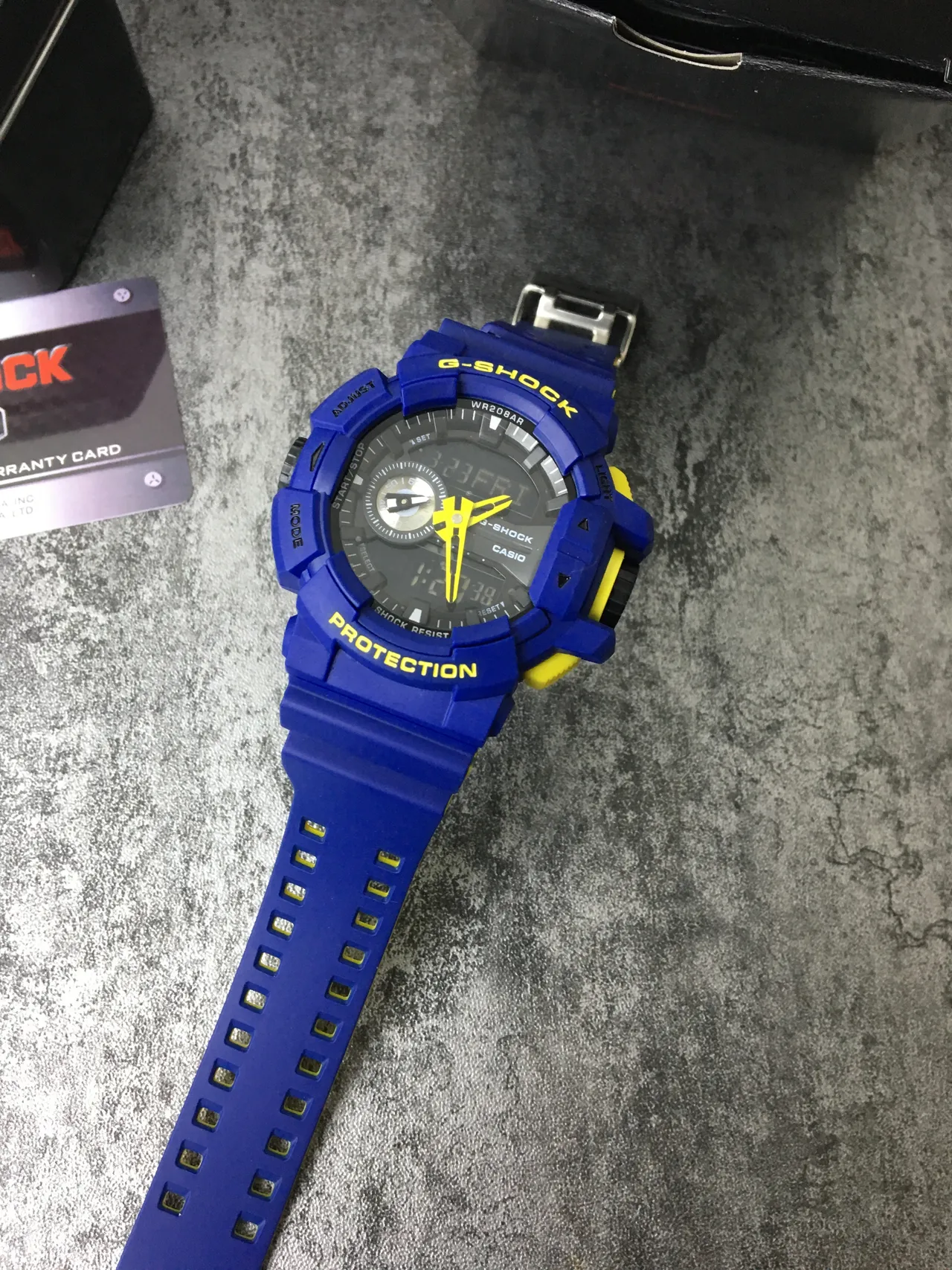 Casio G-Shock GA-100 Blue and Yellow Sports Watch 5