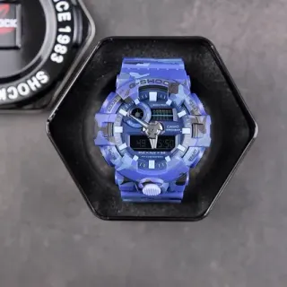 Casio G-Shock GA-100 Blue Camouflage Sports Watch