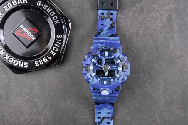 Casio G-Shock GA-100 Blue Camouflage Sports Watch 6