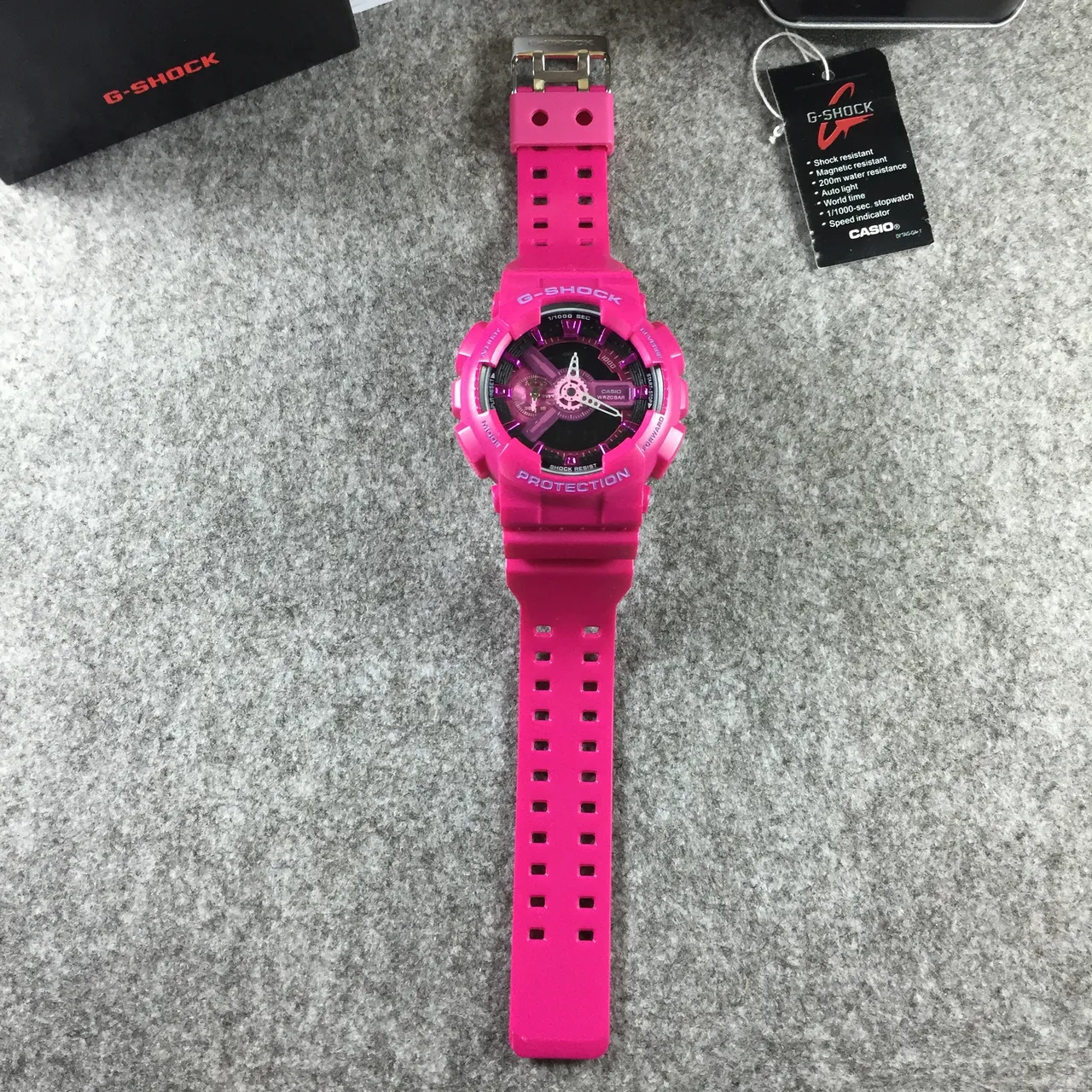 Casio G-Shock GA-100 rosa y morado reloj deportivo 12