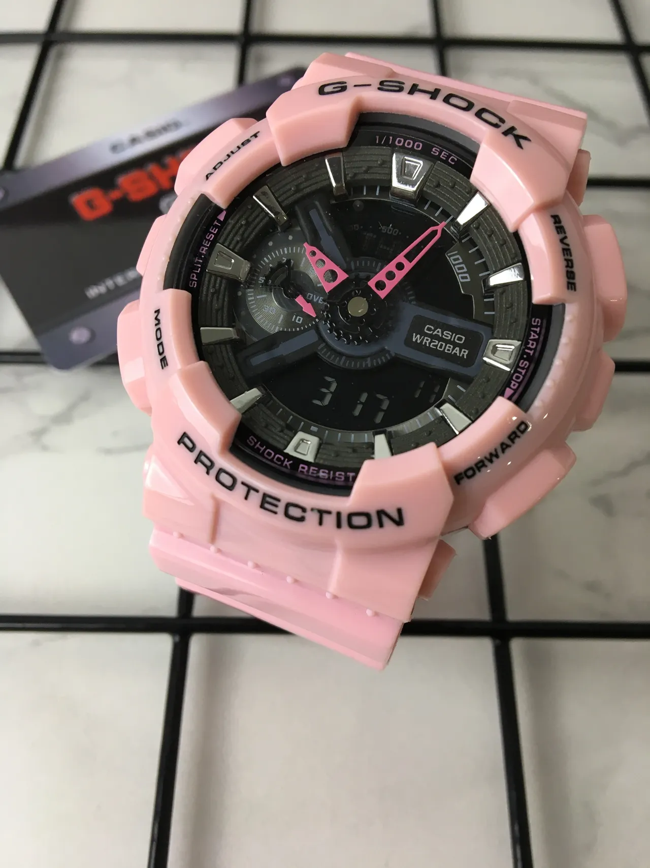 Casio G-Shock GA-100 ساعة رياضية راتنج وردي 2