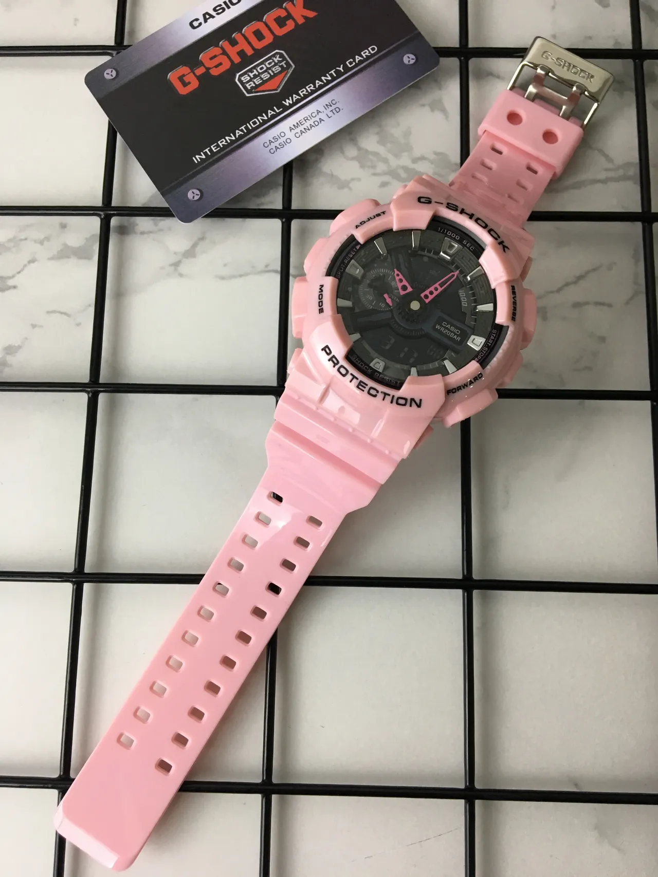 Casio G-Shock GA-100 ساعة رياضية راتنج وردي 6