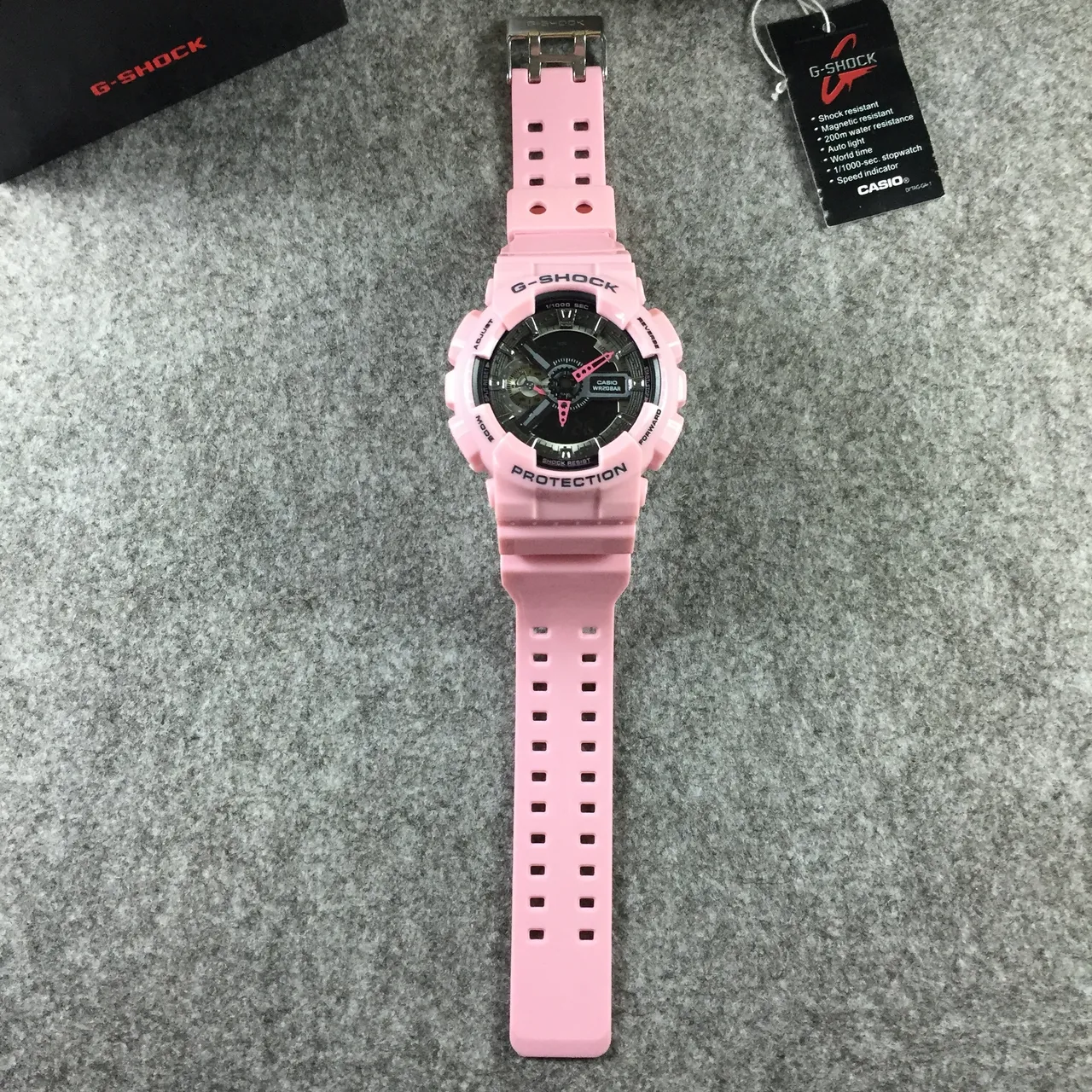 Casio G-Shock GA-100 ساعة رياضية راتنج وردي 12