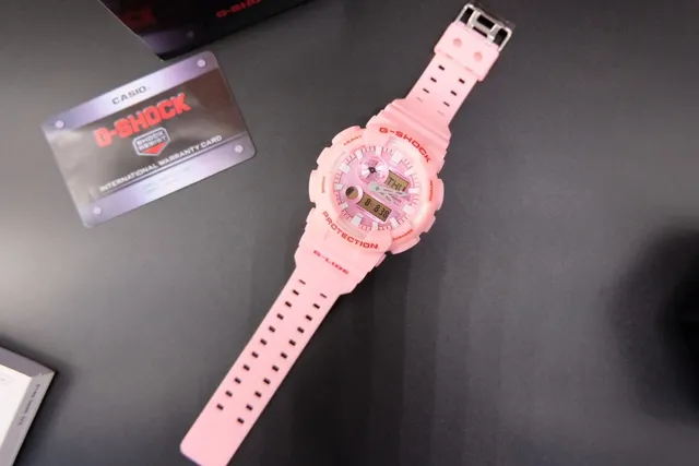 Casio G-Shock GA-100 গোলাপি রেজিন স্পোর্টস ওয়াচ 5