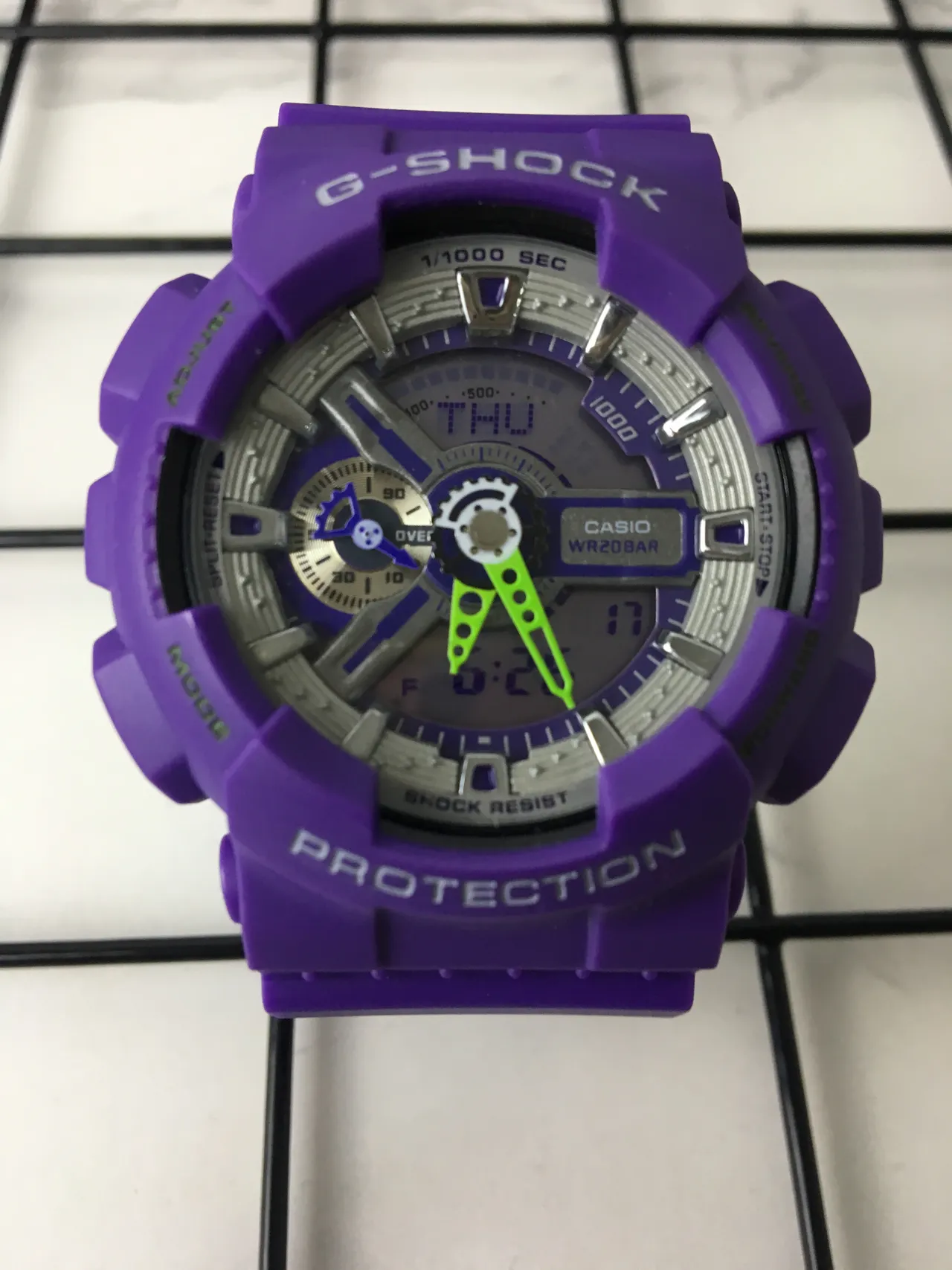 Casio G-Shock GA-100 বেগুনি খেলা ঘড়ি 3