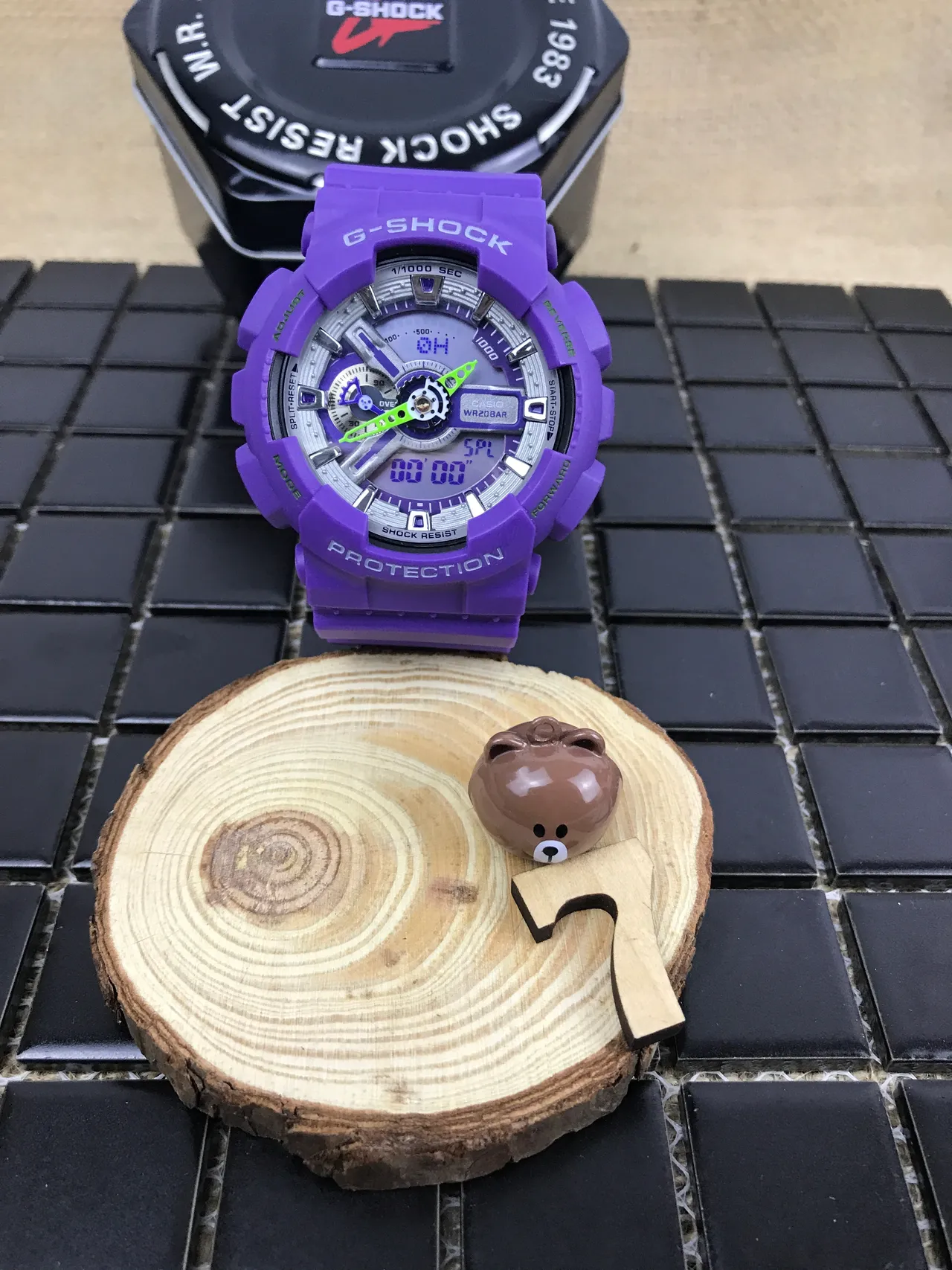 Casio G-Shock GA-100 বেগুনি খেলা ঘড়ি 9