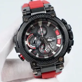 Casio MT-G 碳纤维表圈 红色表带 运动手表