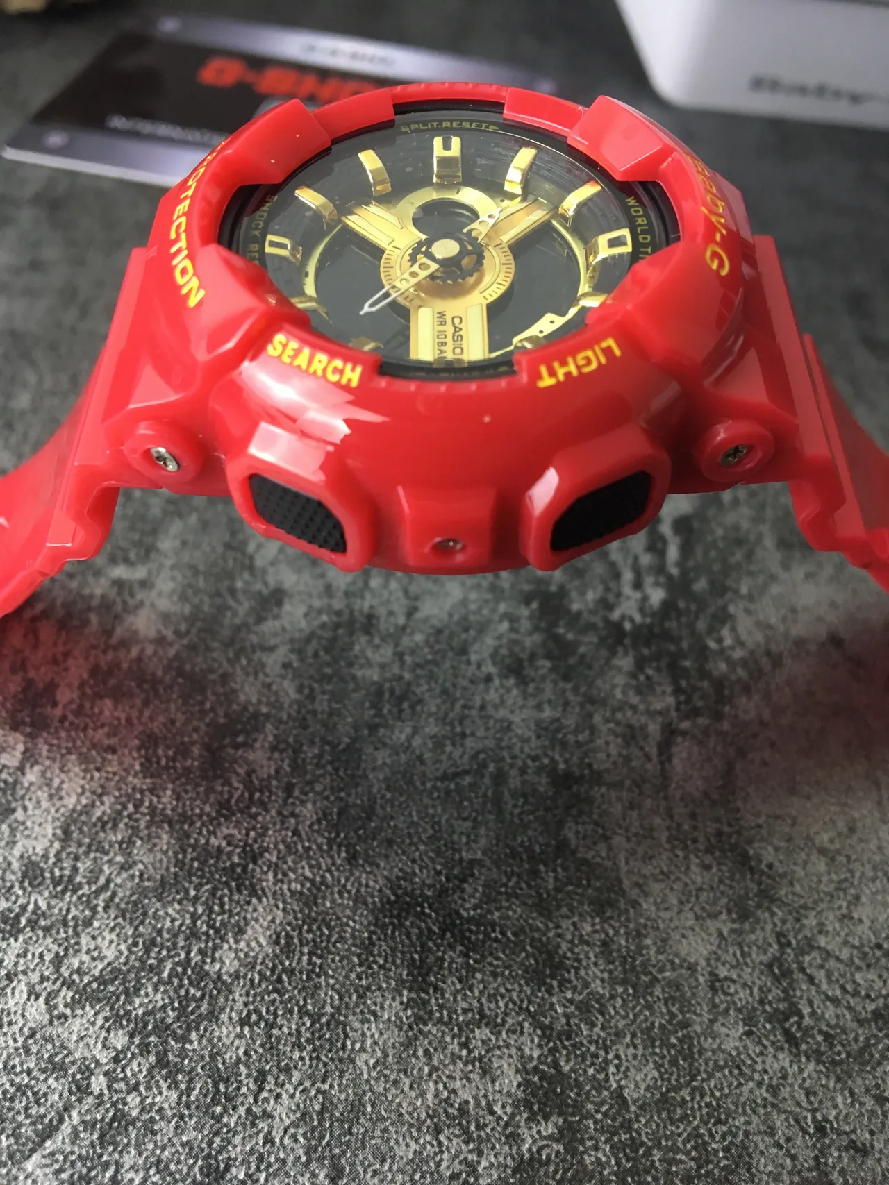 Casio Red Gold هيكل راتنج متين Analog-Digital Hybrid Display Watch 4