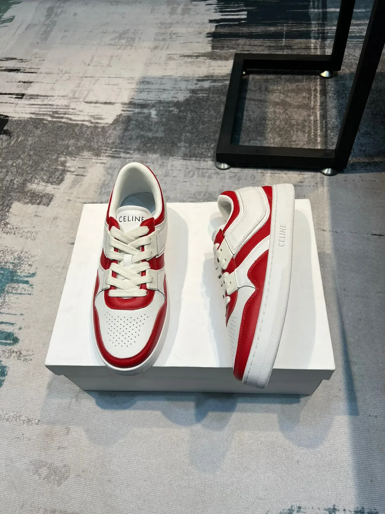 Celine CT-01 红色和白色生活方式运动鞋 5