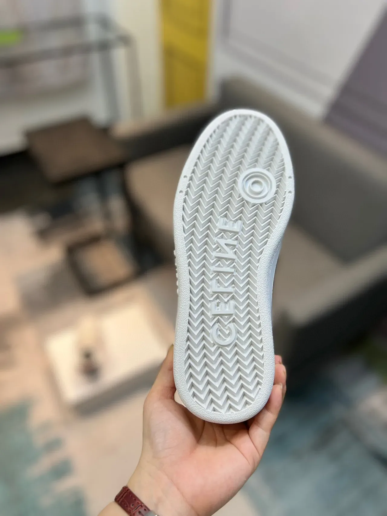Celine CT-01 सफेद और बर्गंडी लाइफस्टाइल स्नीकर्स 6