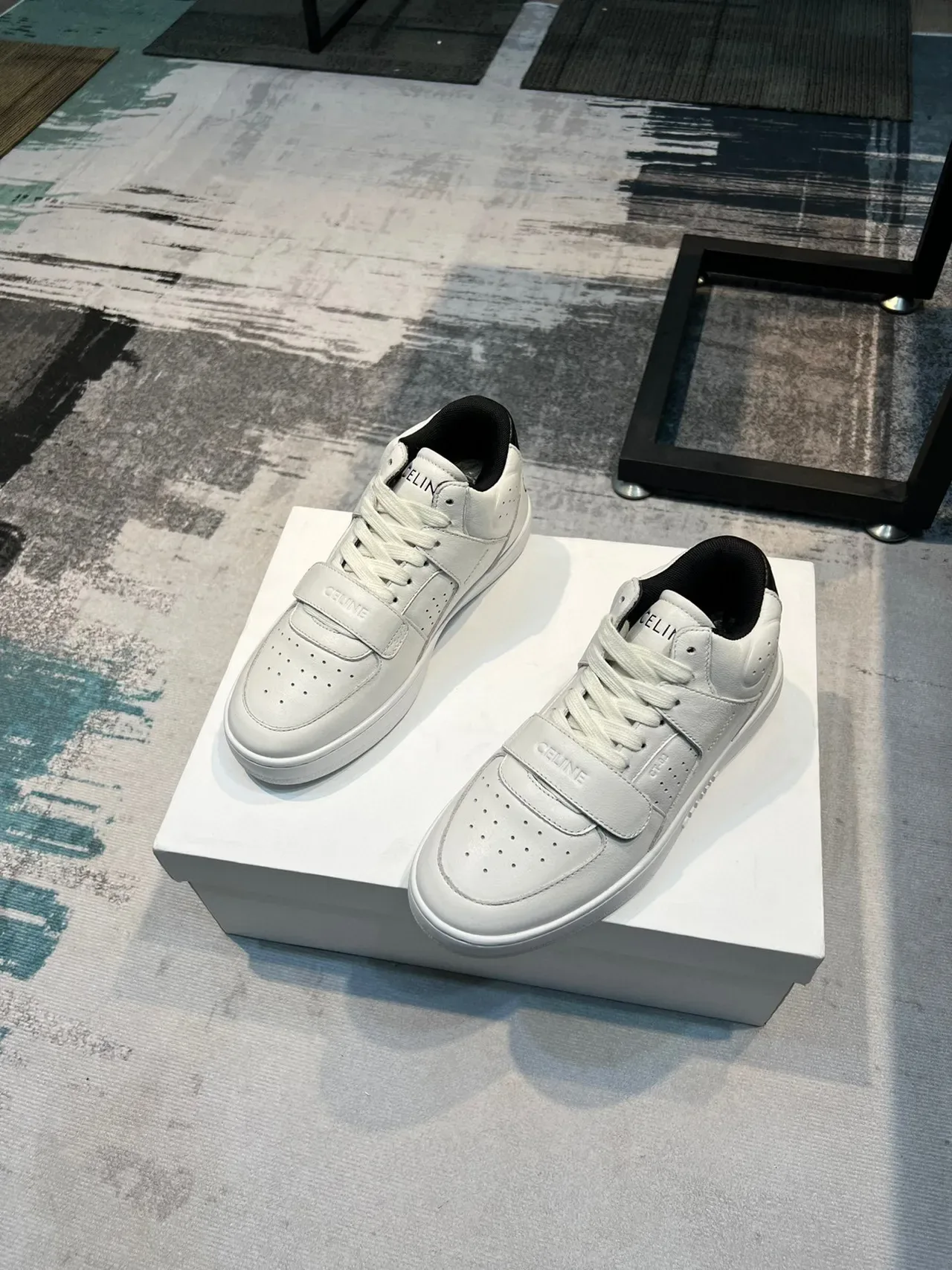 Celine CT-01 Tênis Lifestyle de Couro Branco 5