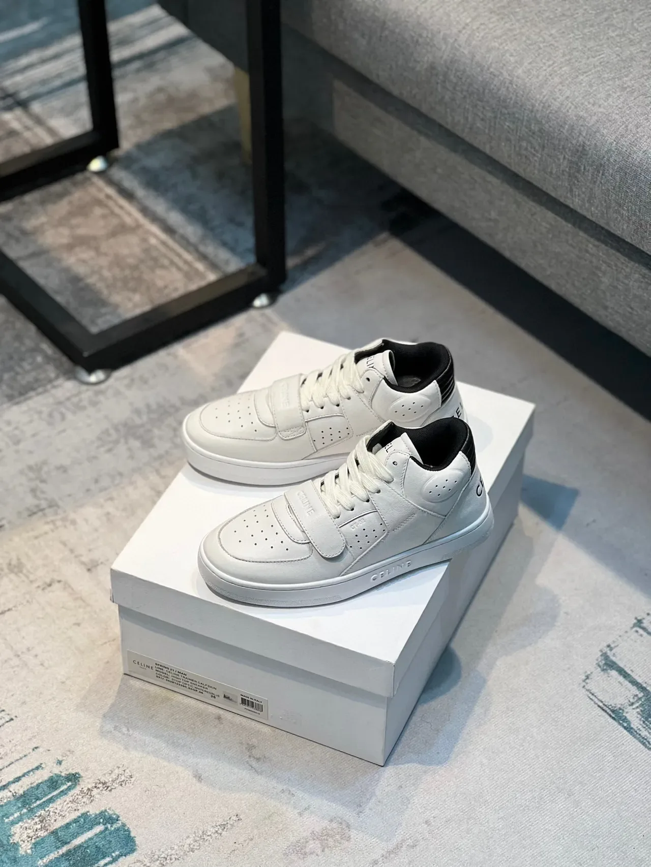 Celine CT-01 Tênis Lifestyle de Couro Branco 7