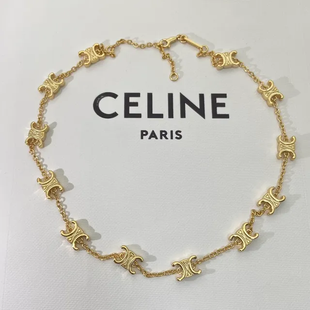 Celine Triomphe 金色标志链接手链 3