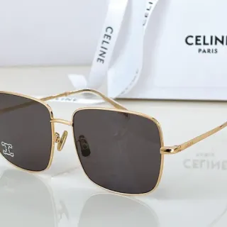 Celine Triomphe مربعة ذهبية مرصعة بالكريستال نظارات شمسية