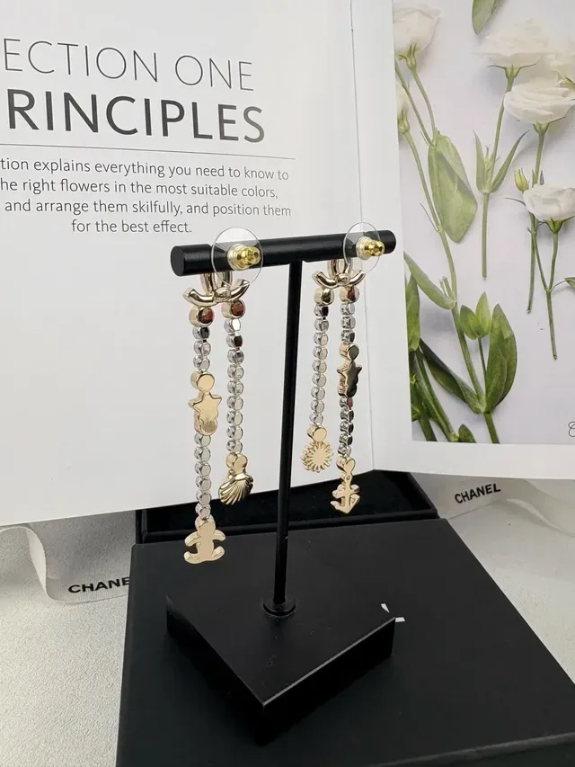 Chanel 不对称水晶链 航海图案 耳环 2