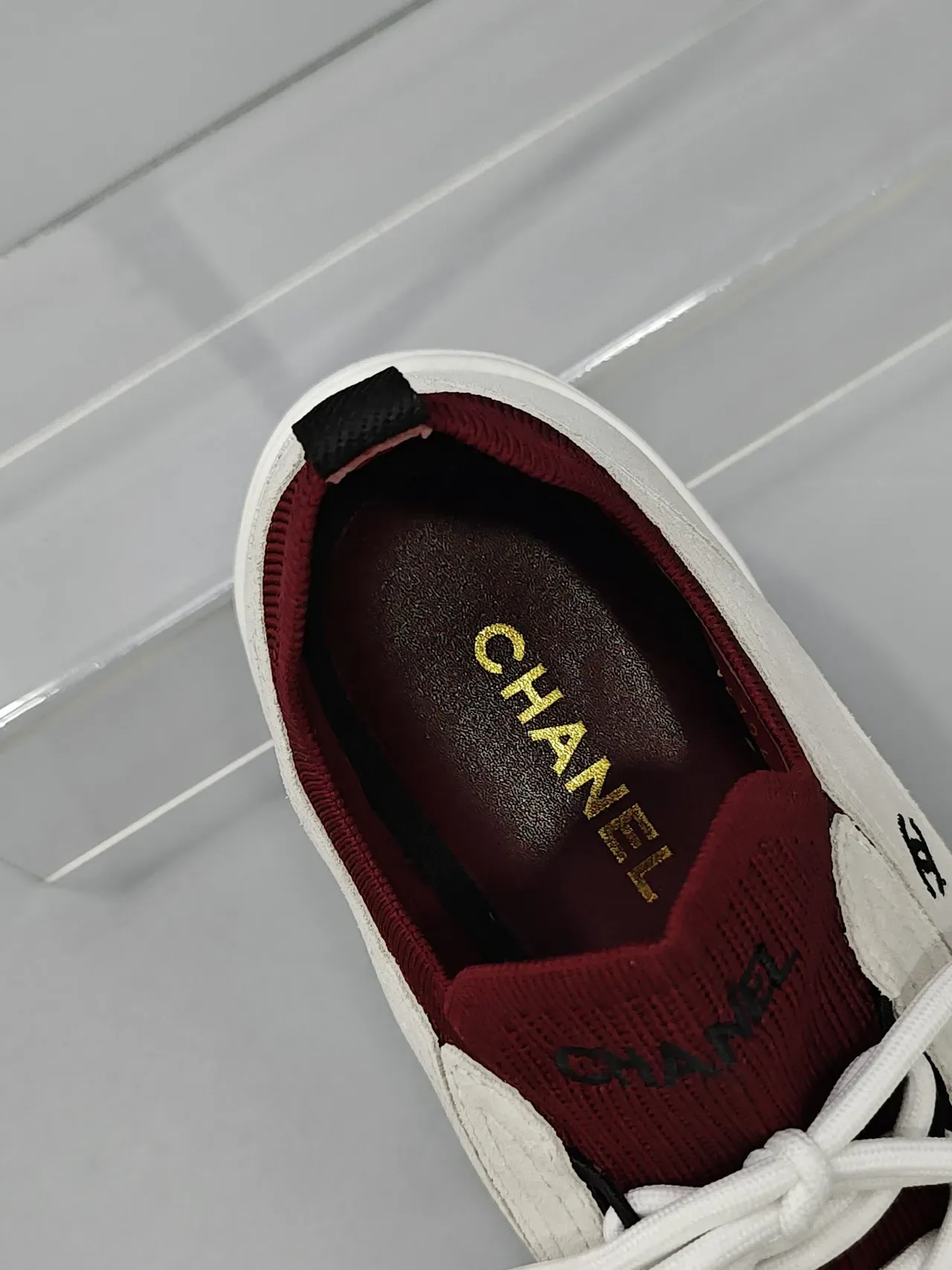 Chanel بيج بورجوندي أحذية رياضية منخفضة بكولار كروشيه أسلوب حياة 2