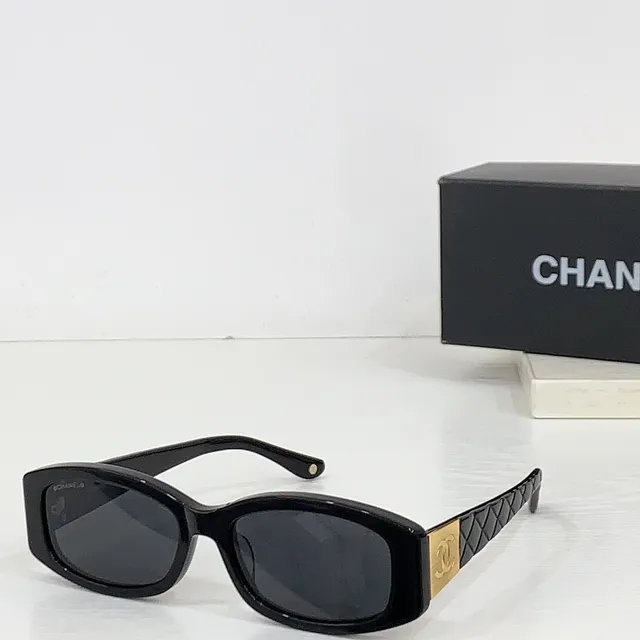 Chanel Marron Doré Rectangulaire Tortoiseshell Frame Quilted Temple Detail Lunettes de Soleil 5