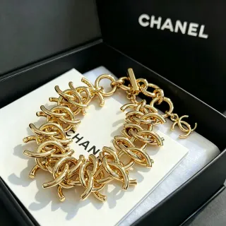 Chanel CC Link سوار سلسلة ذهبي متعدد الصفوف