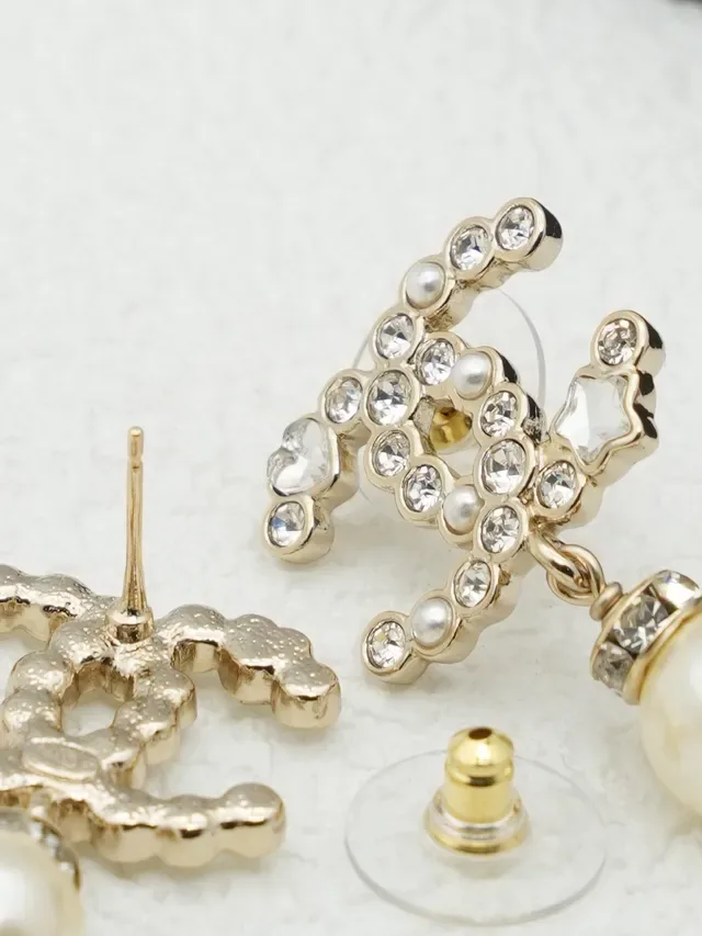 Chanel CC Boucles d'Oreilles Perle Cristal 2