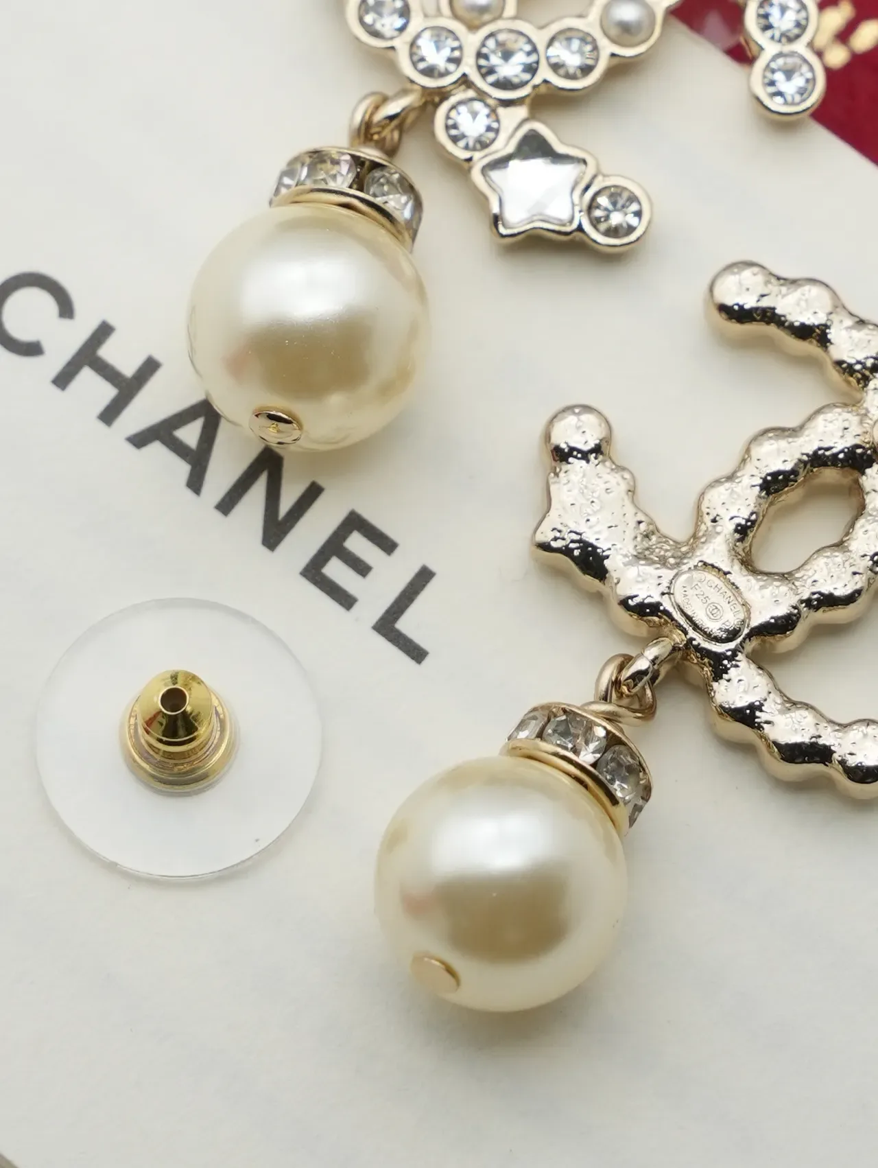 Chanel CC Boucles d'Oreilles Perle Cristal 3