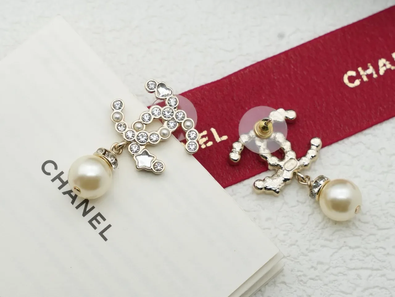 Chanel CC Boucles d'Oreilles Perle Cristal 4