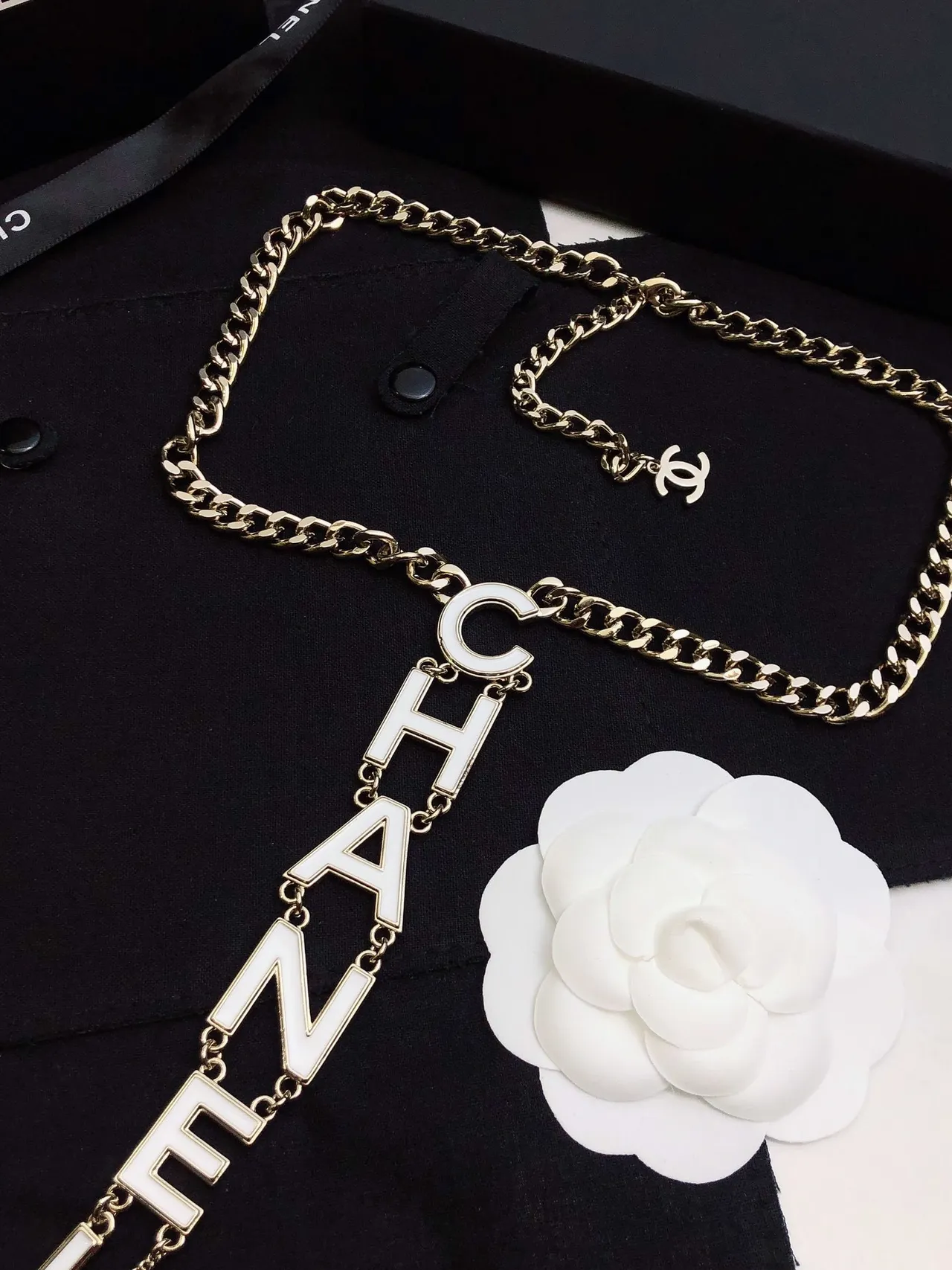 Chanel CHANEL Vertical Logo Pendant Necklace 2