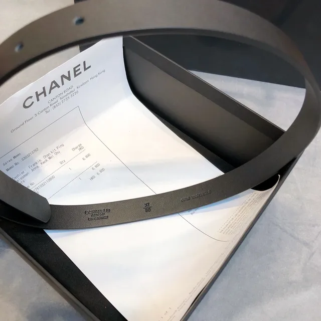 Chanel Cinto CC com cristais incrustados Cinto de couro preto 6