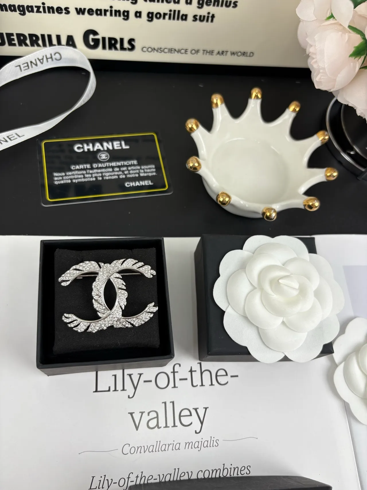 Chanel पंख CC क्रिस्टल ब्रोच 4