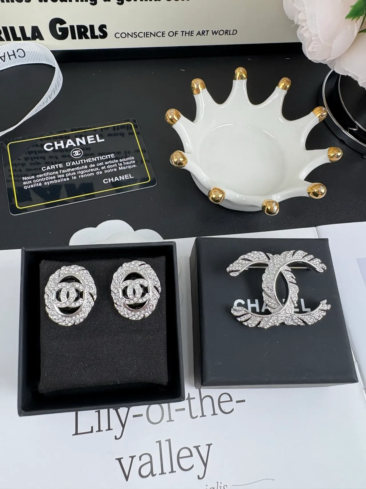 Chanel पंख CC क्रिस्टल ब्रोच 7