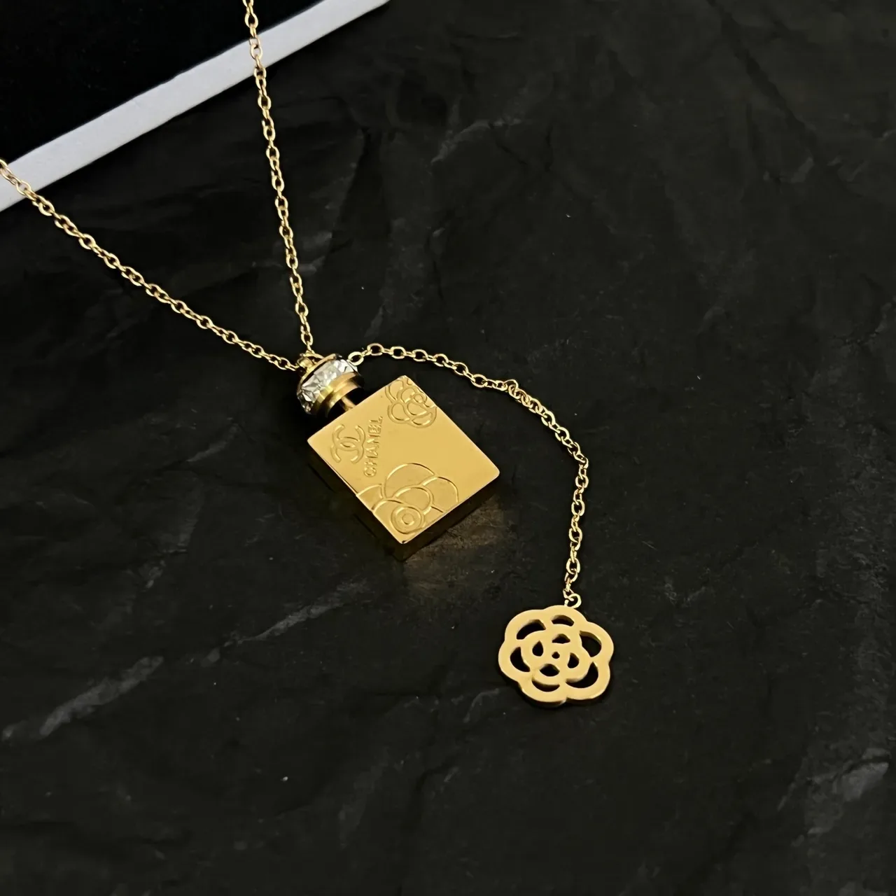 Chanel Gold Chain Perfume-Bottle Pendant Necklace 3