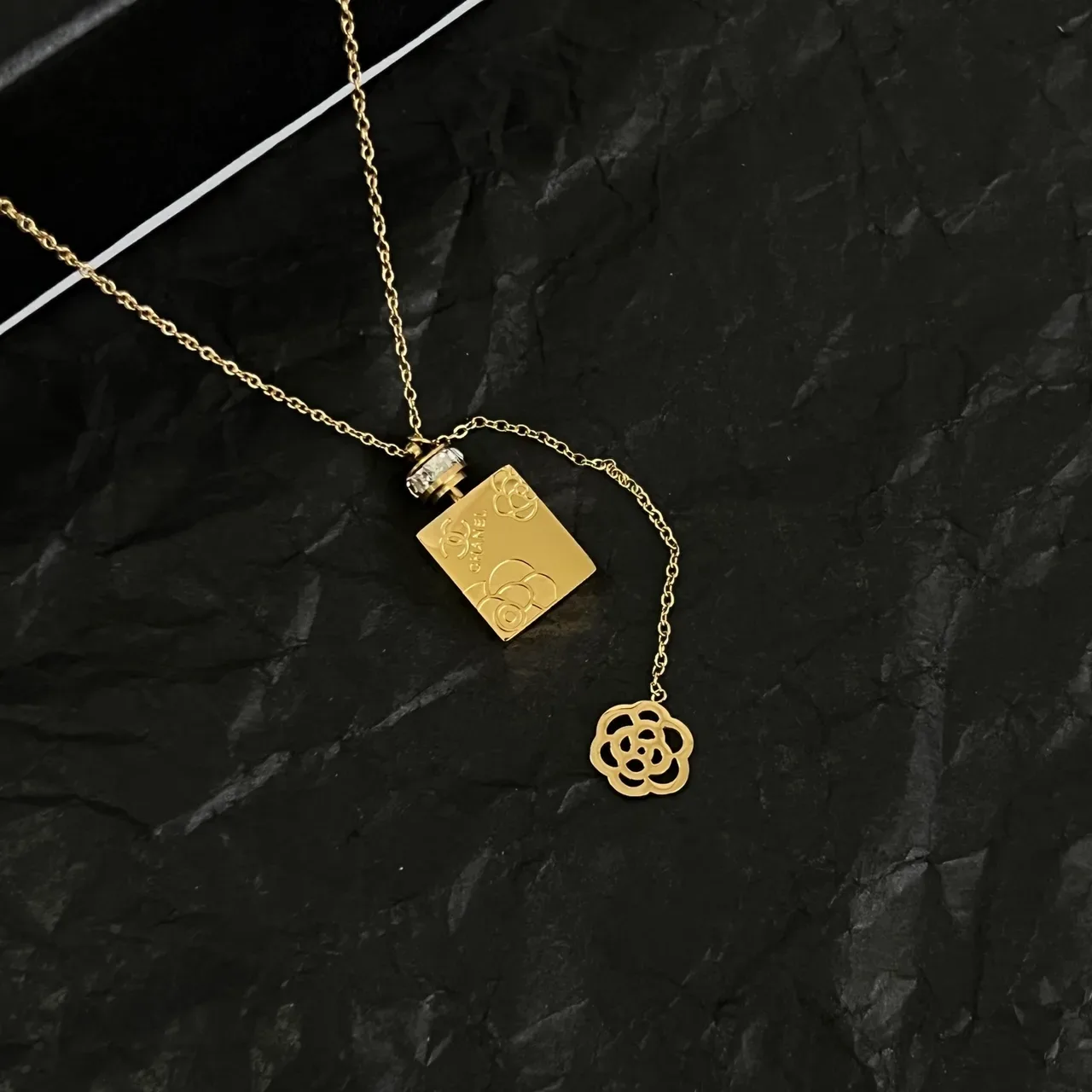 Chanel Gold Chain Perfume-Bottle Pendant Necklace 4