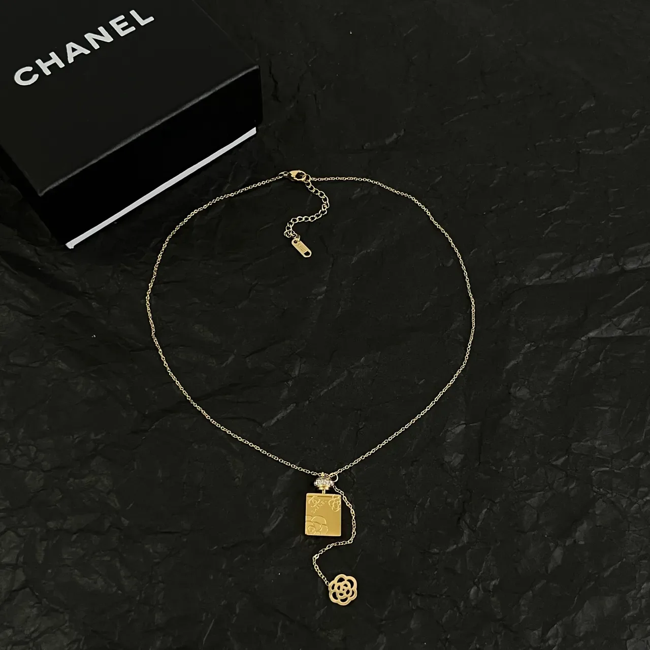 Chanel Gold Chain Perfume-Bottle Pendant Necklace 5