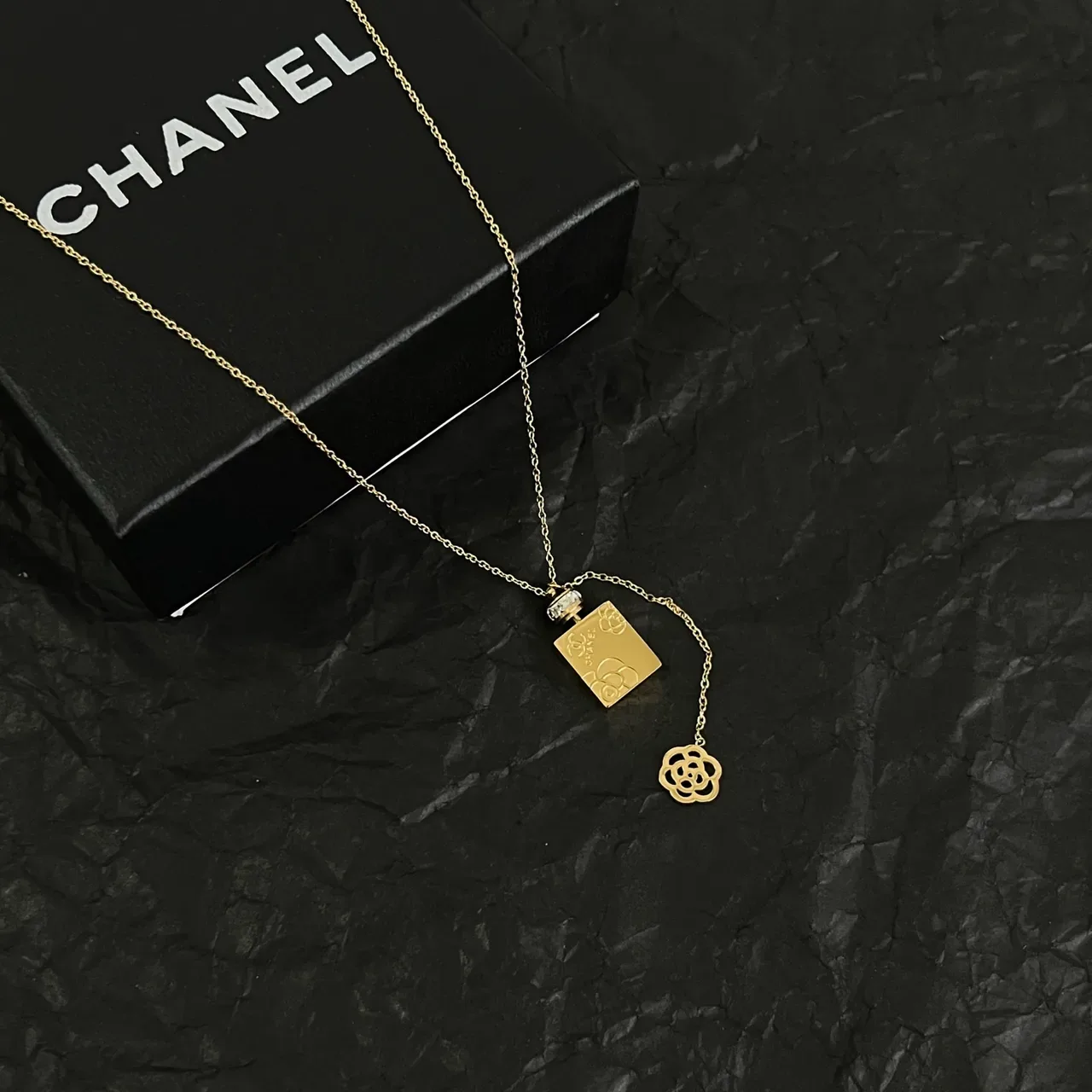 Chanel Gold Chain Perfume-Bottle Pendant Necklace 6