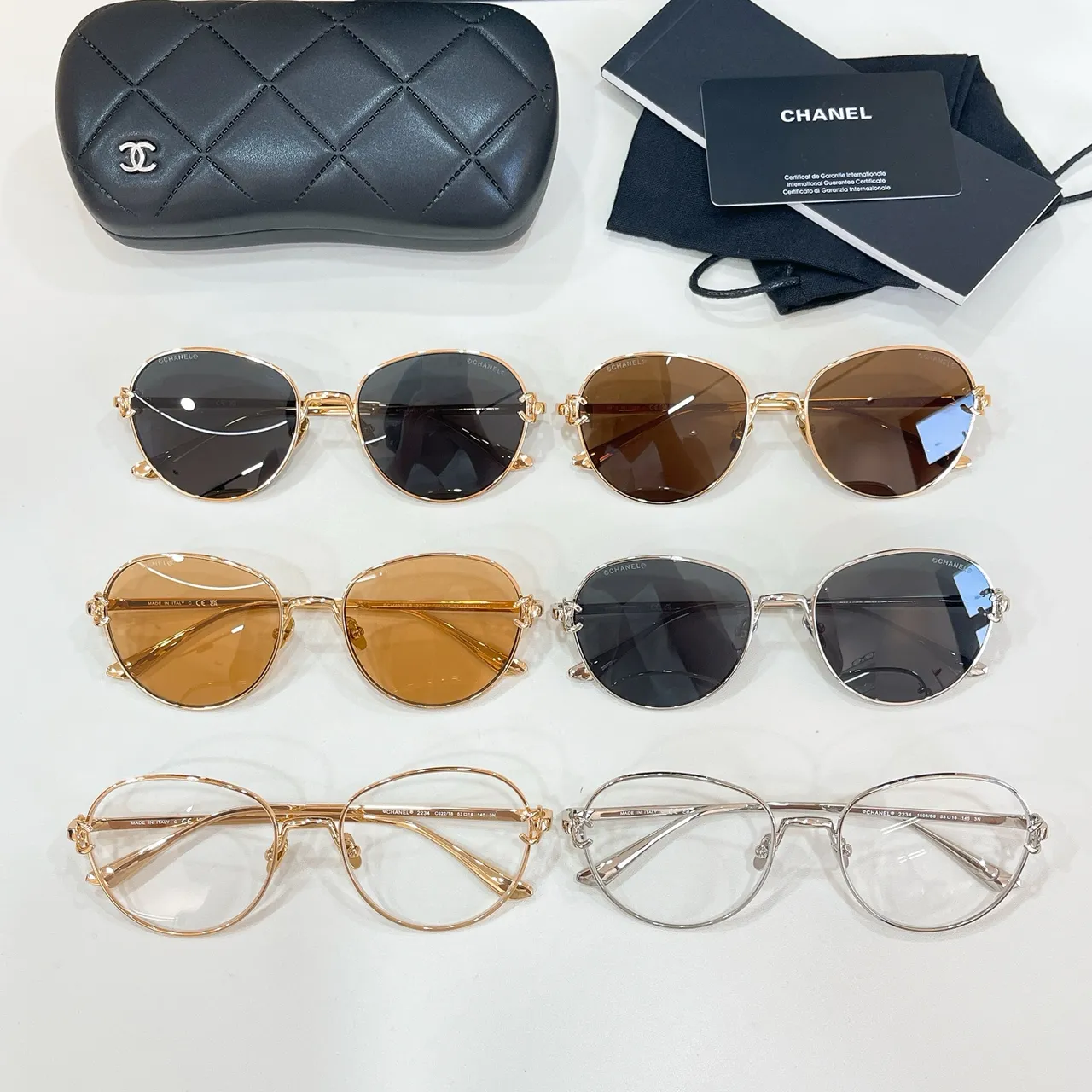 Chanel نظارات بصرية ذهبية مستديرة رفيعة إطار معدني نهائية 9
