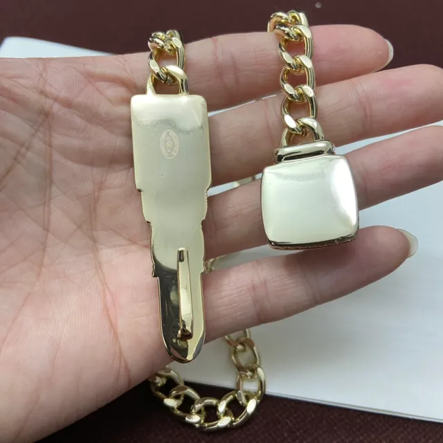 Chanel colgante de lápiz labial cadena curb oro negro esmaltado colgantes collar 6