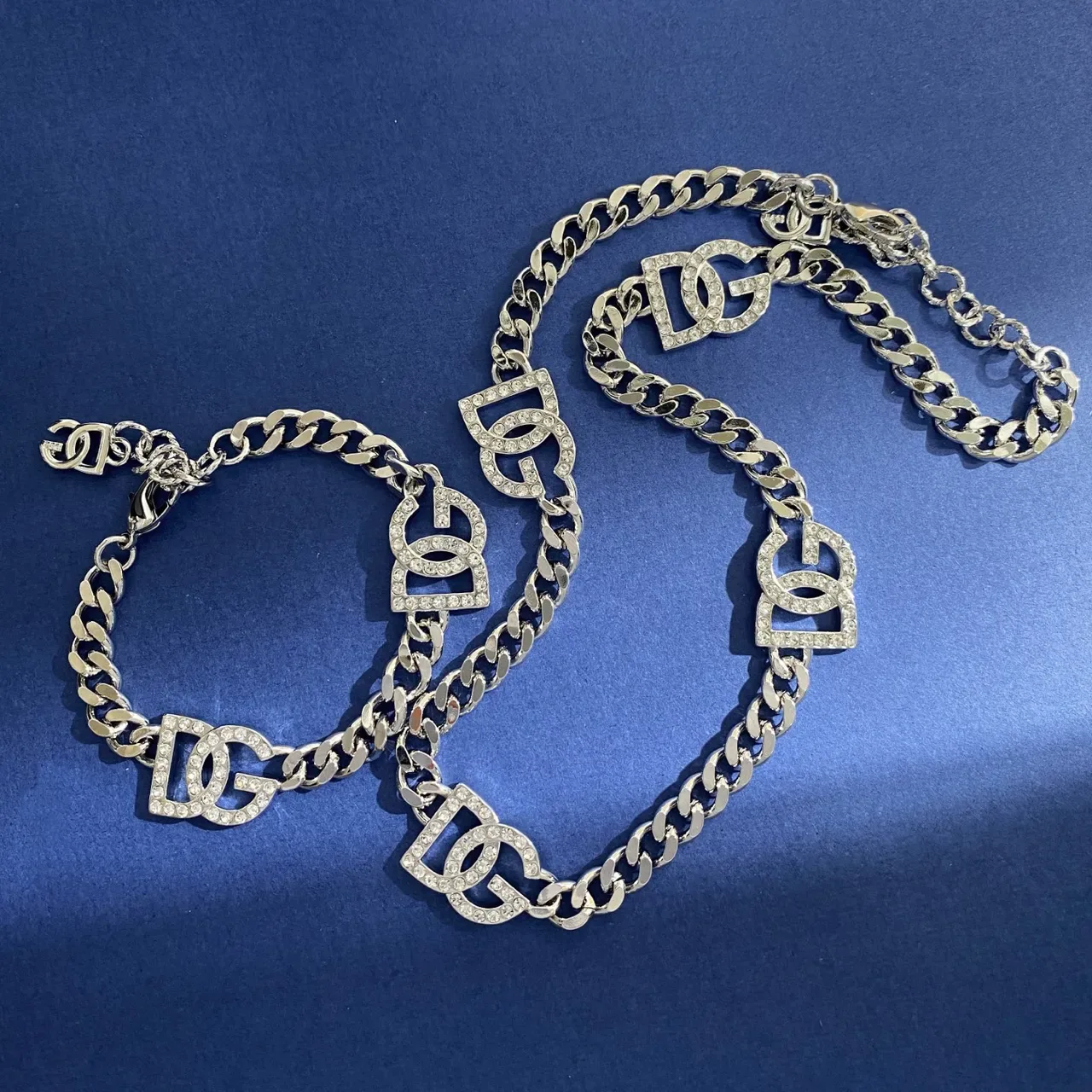 Chanel Logo Chain Rhinestone-Embellished Dual-Tone Necklace 3
