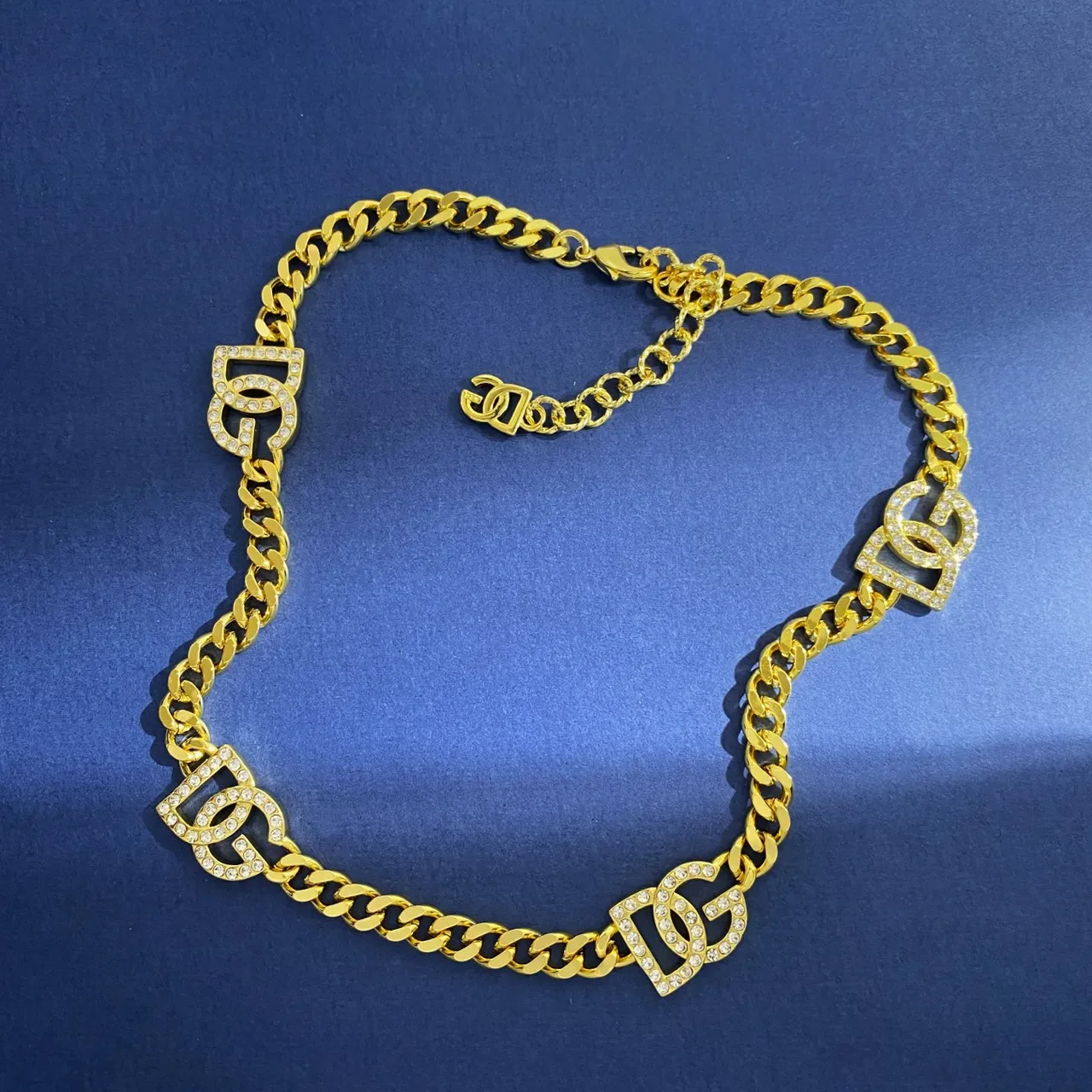 Chanel Logo Chain Rhinestone-Embellished Dual-Tone Necklace 4