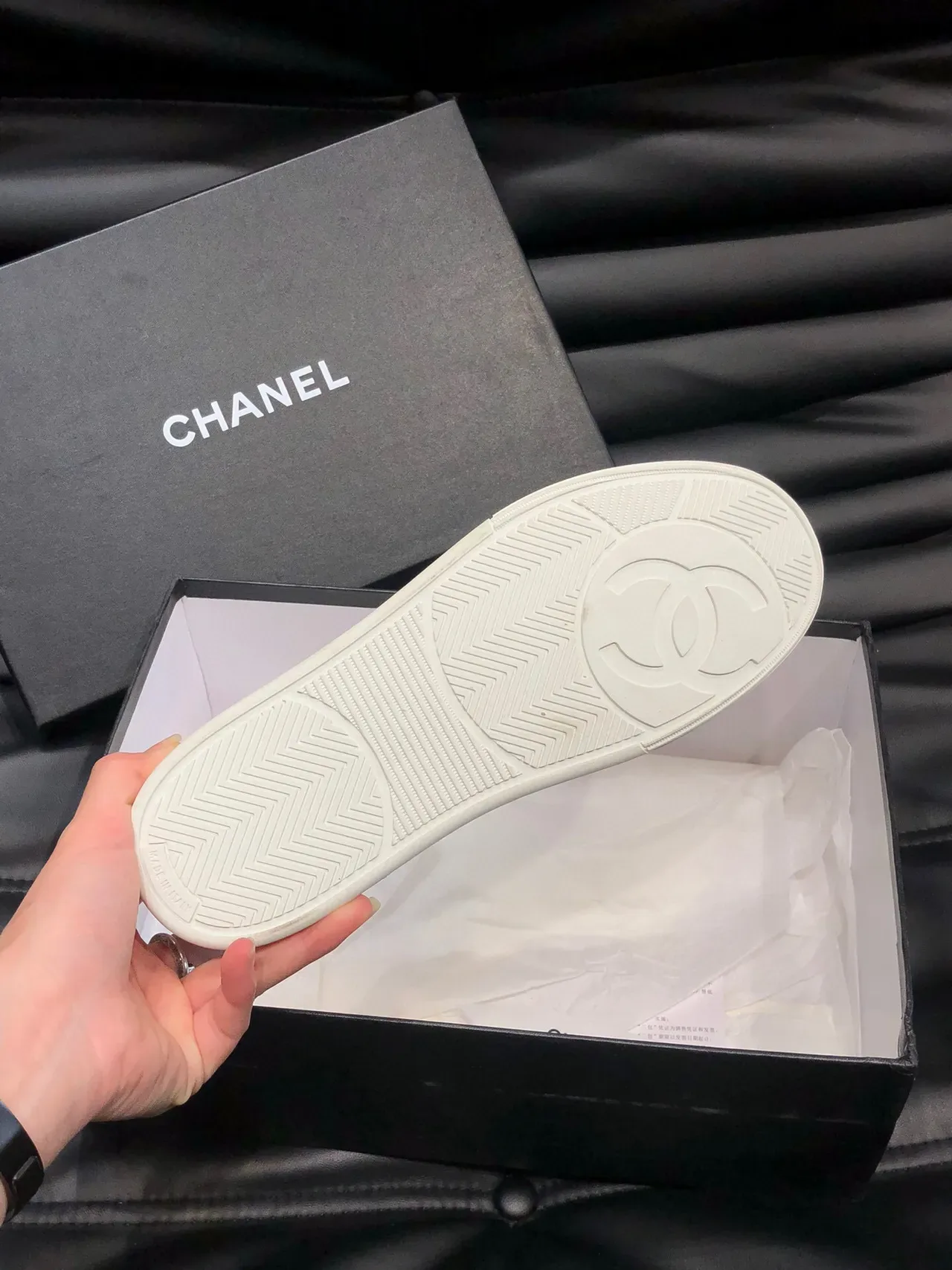 Chanel Sneakers Blanches Vertes Low-Top Bicolore 9