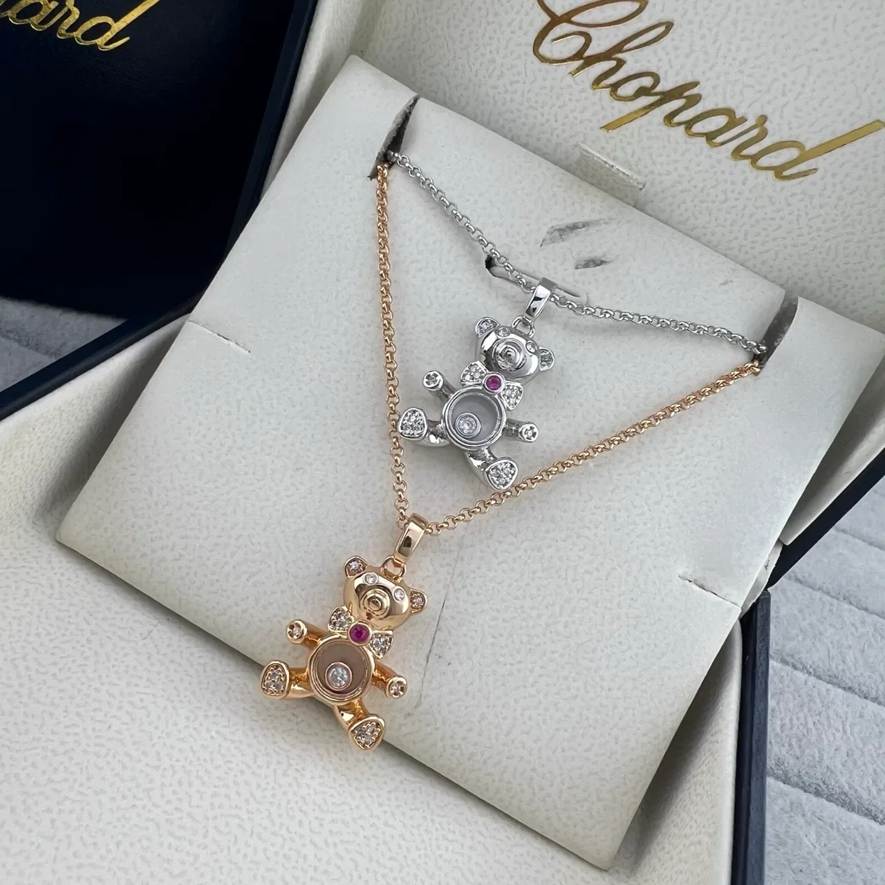 Chopard Happy Bear Colares com pingente em ouro rosa e ouro branco 8