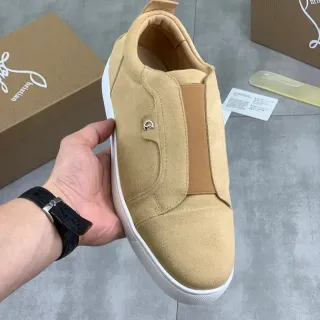Christian Louboutin Beige Suede Slip-On Lifestyle Sneaker