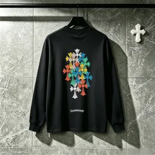 Chrome Hearts Black Multicolor Long-Sleeve Crewneck T-Shirt — t-shirts wholesale supplier photo