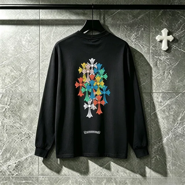 Chrome Hearts Black Multicolor Long-Sleeve Crewneck T-Shirt 1