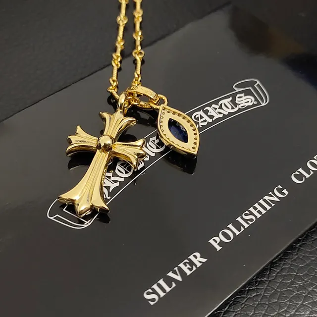 Chrome Hearts Cross and Tear Drop Pendant Necklace 2