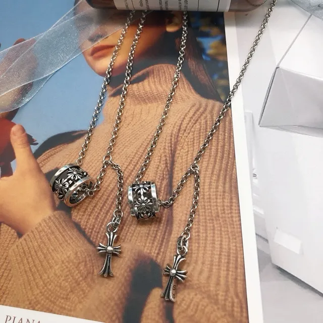 Chrome Hearts Cross & Barrel Filigree Silver Necklace 4