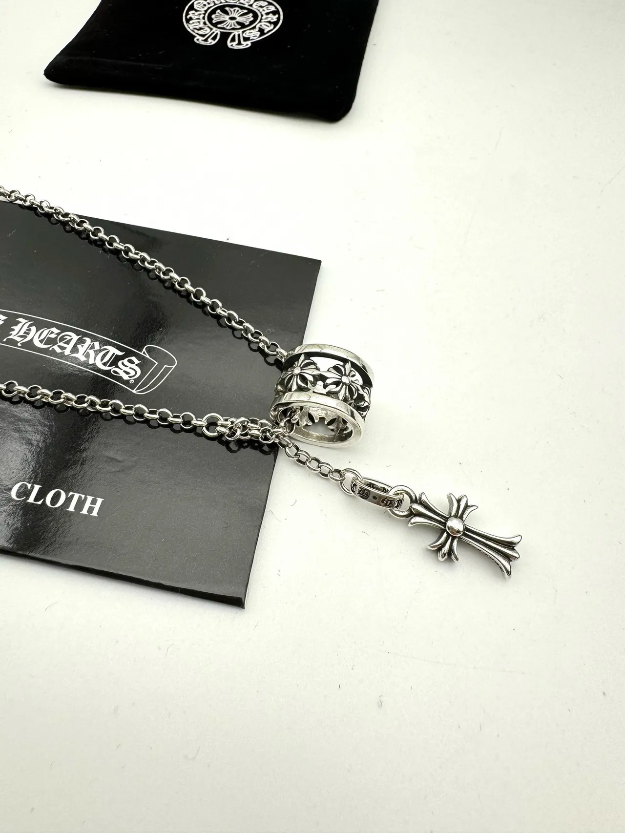 Chrome Hearts Cross & Barrel Filigree Silver Necklace 5