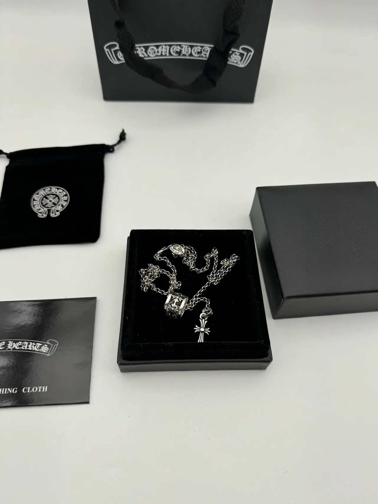 Chrome Hearts Cross & Barrel Filigree Silver Necklace 7