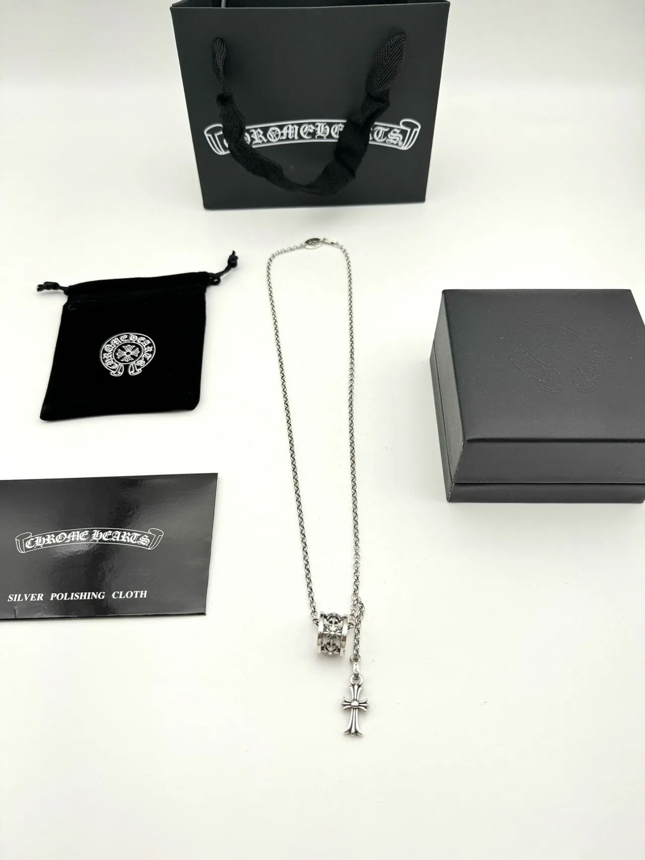 Chrome Hearts Cross & Barrel Filigree Silver Necklace 9