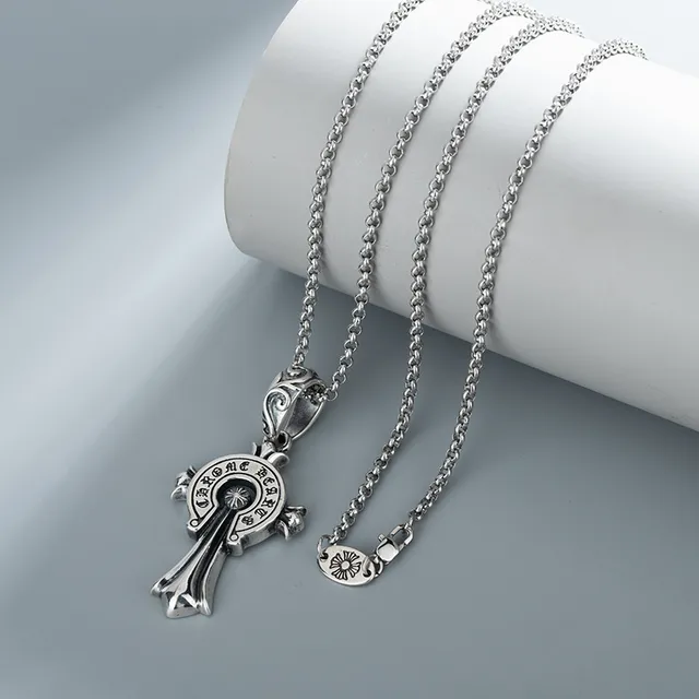 Chrome Hearts Collier en Argent avec Pendentif Croix 2